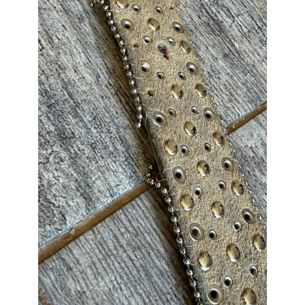 BHW Western Belt XL Zebra Print Rhinestone Extra Large Studded Calf Hair Leather